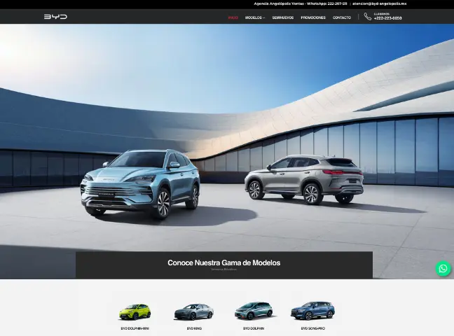 Proyecto web BYD Angelópolis - diseño y desarrollo de página web